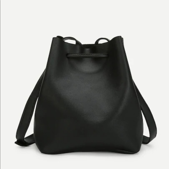 Black Drawstring Bucket Bag - Picture 2 of 4